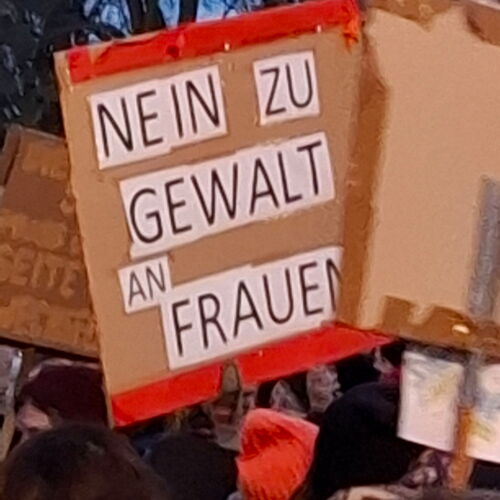 Plakat "Nein zu Gewalt an Frauen"